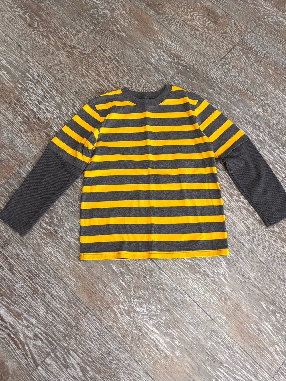 Garanimals Yellow & Gray Striped Long Sleeve Tee
